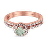 Two Piece Round Natural Stone Ring