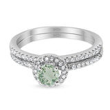Two Piece Round Natural Stone Ring