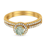 Two Piece Round Natural Stone Ring