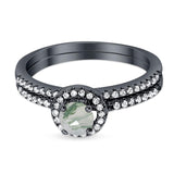 Two Piece Round Natural Stone Ring