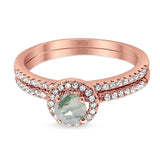 Two Piece Round Natural Stone Ring