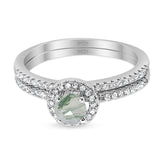 Two Piece Round Natural Stone Ring