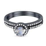 Two Piece Round Natural Stone Ring