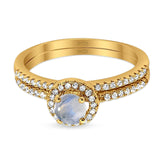Two Piece Round Natural Stone Ring