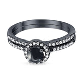 Two Piece Round Natural Stone Ring