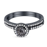 Two Piece Round Natural Stone Ring