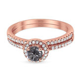 Two Piece Round Natural Stone Ring