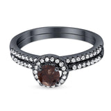 Two Piece Round Natural Stone Ring