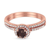 Two Piece Round Natural Stone Ring