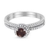 Two Piece Round Natural Stone Ring