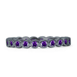 Full Eternity CZ Bezel Set Ring