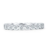 Full Eternity CZ Bezel Set Ring