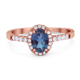 Art Deco Oval Natural Stone Wedding Ring