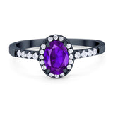 Art Deco Oval Natural Stone Wedding Ring