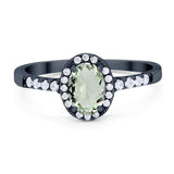 Art Deco Oval Natural Stone Wedding Ring