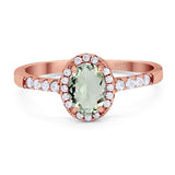 Art Deco Oval Natural Stone Wedding Ring