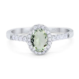 Art Deco Oval Natural Stone Wedding Ring