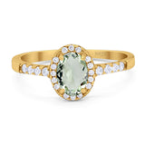 Art Deco Oval Natural Stone Wedding Ring