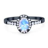 Art Deco Oval Natural Stone Wedding Ring