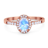 Art Deco Oval Natural Stone Wedding Ring