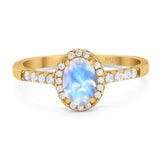 Art Deco Oval Natural Stone Wedding Ring