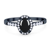 Art Deco Oval Natural Stone Wedding Ring