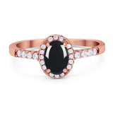 Art Deco Oval Natural Stone Wedding Ring