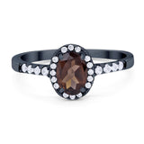 Art Deco Oval Natural Stone Wedding Ring