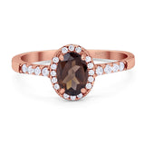 Art Deco Oval Natural Stone Wedding Ring