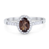 Art Deco Oval Natural Stone Wedding Ring