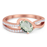 Oval Natural Stone Split Shank Ring