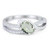 Oval Natural Stone Split Shank Ring