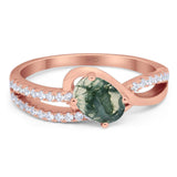 Oval Natural Stone Split Shank Ring