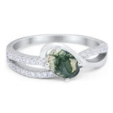 Oval Natural Stone Split Shank Ring