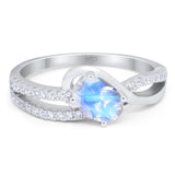 Oval Natural Stone Split Shank Ring