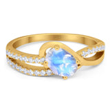 Oval Natural Stone Split Shank Ring