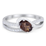 Oval Natural Stone Split Shank Ring