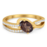 Oval Natural Stone Split Shank Ring