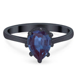 Art Deco Pear Teardrop Natural Stone Ring