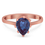 Art Deco Pear Teardrop Natural Stone Ring