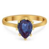 Art Deco Pear Teardrop Natural Stone Ring