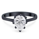 Art Deco Pear Teardrop Natural Stone Ring