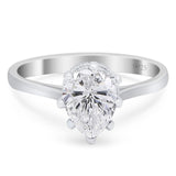 Art Deco Pear Teardrop Natural Stone Ring