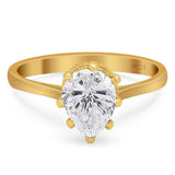 Art Deco Pear Teardrop Natural Stone Ring