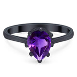 Art Deco Pear Teardrop Natural Stone Ring