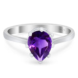 Art Deco Pear Teardrop Natural Stone Ring