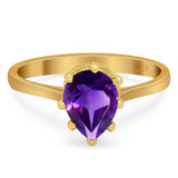 Art Deco Pear Teardrop Natural Stone Ring