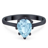 Art Deco Pear Teardrop Natural Stone Ring