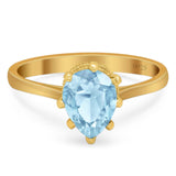 Art Deco Pear Teardrop Natural Stone Ring