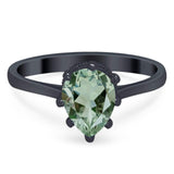 Art Deco Pear Teardrop Natural Stone Ring